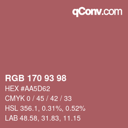 颜色代码: RGB 170 93 98 | qconv.com