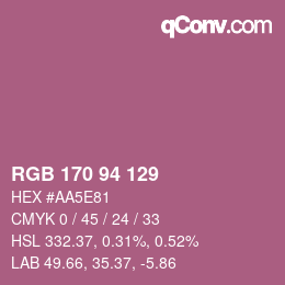 Color code: RGB 170 94 129 | qconv.com