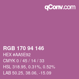 Color code: RGB 170 94 146 | qconv.com