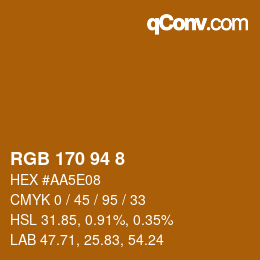 Color code: RGB 170 94 8 | qconv.com