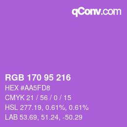 颜色代码: RGB 170 95 216 | qconv.com