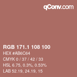 カラーコード: RGB 171.1 108 100 | qconv.com
