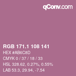 カラーコード: RGB 171.1 108 141 | qconv.com