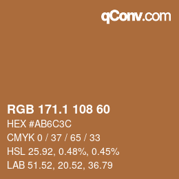 カラーコード: RGB 171.1 108 60 | qconv.com
