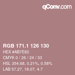 カラーコード: RGB 171.1 126 130 | qconv.com