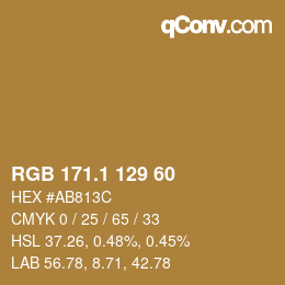カラーコード: RGB 171.1 129 60 | qconv.com