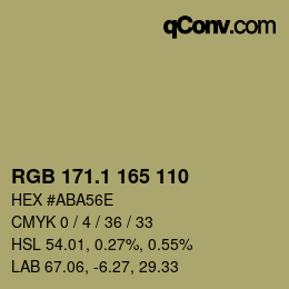 カラーコード: RGB 171.1 165 110 | qconv.com