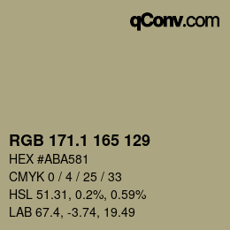 カラーコード: RGB 171.1 165 129 | qconv.com