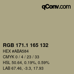 Color code: RGB 171.1 165 132 | qconv.com