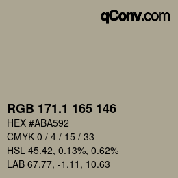 Color code: RGB 171.1 165 146 | qconv.com