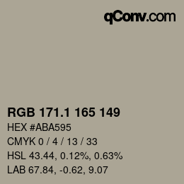 Color code: RGB 171.1 165 149 | qconv.com