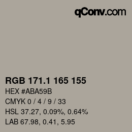 Color code: RGB 171.1 165 155 | qconv.com