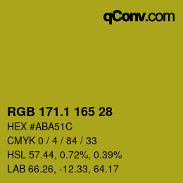 カラーコード: RGB 171.1 165 28 | qconv.com