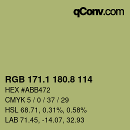 カラーコード: RGB 171.1 180.8 114 | qconv.com