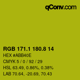 カラーコード: RGB 171.1 180.8 14 | qconv.com
