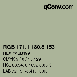 Color code: RGB 171.1 180.8 153 | qconv.com