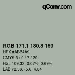 Farbcode: RGB 171.1 180.8 169 | qconv.com