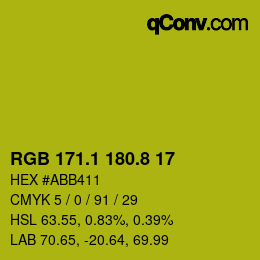 カラーコード: RGB 171.1 180.8 17 | qconv.com