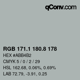 Farbcode: RGB 171.1 180.8 178 | qconv.com