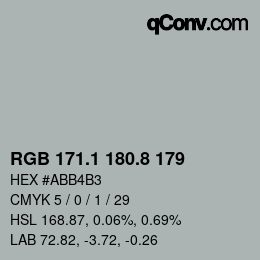 Color code: RGB 171.1 180.8 179 | qconv.com
