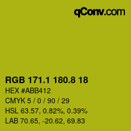 カラーコード: RGB 171.1 180.8 18 | qconv.com