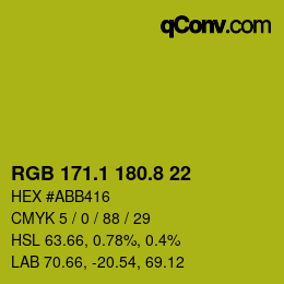 カラーコード: RGB 171.1 180.8 22 | qconv.com