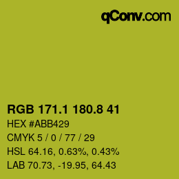 カラーコード: RGB 171.1 180.8 41 | qconv.com