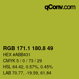 カラーコード: RGB 171.1 180.8 49 | qconv.com
