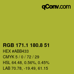 カラーコード: RGB 171.1 180.8 51 | qconv.com