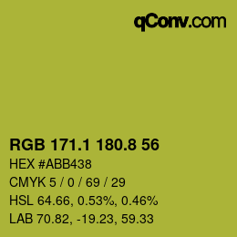 カラーコード: RGB 171.1 180.8 56 | qconv.com