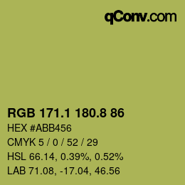 カラーコード: RGB 171.1 180.8 86 | qconv.com