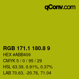 カラーコード: RGB 171.1 180.8 9 | qconv.com