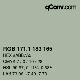 カラーコード: RGB 171.1 183 165 | qconv.com