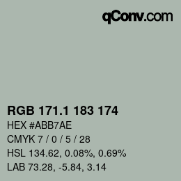 カラーコード: RGB 171.1 183 174 | qconv.com