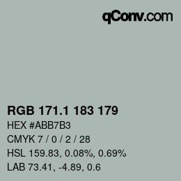 Color code: RGB 171.1 183 179 | qconv.com