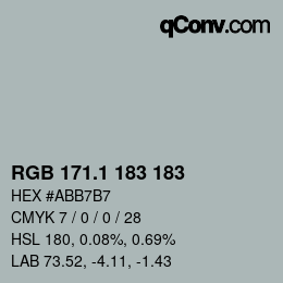 カラーコード: RGB 171.1 183 183 | qconv.com