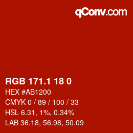 カラーコード: RGB 171.1 18 0 | qconv.com