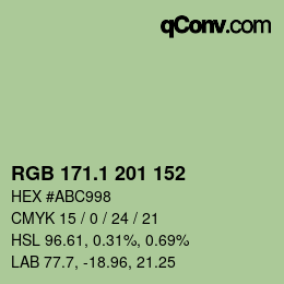 カラーコード: RGB 171.1 201 152 | qconv.com