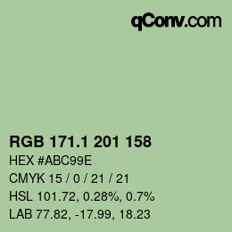 カラーコード: RGB 171.1 201 158 | qconv.com