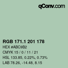 Color code: RGB 171.1 201 178 | qconv.com