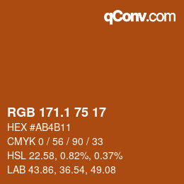 カラーコード: RGB 171.1 75 17 | qconv.com