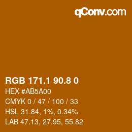 Color code: RGB 171.1 90.8 0 | qconv.com