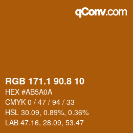 カラーコード: RGB 171.1 90.8 10 | qconv.com