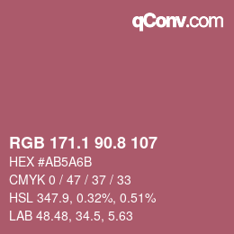 カラーコード: RGB 171.1 90.8 107 | qconv.com