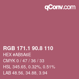 Color code: RGB 171.1 90.8 110 | qconv.com