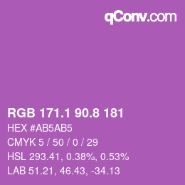 カラーコード: RGB 171.1 90.8 181 | qconv.com