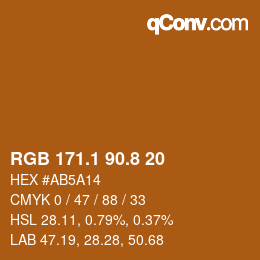 Color code: RGB 171.1 90.8 20 | qconv.com