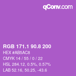 カラーコード: RGB 171.1 90.8 200 | qconv.com
