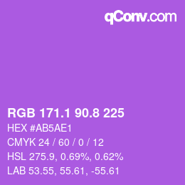 カラーコード: RGB 171.1 90.8 225 | qconv.com