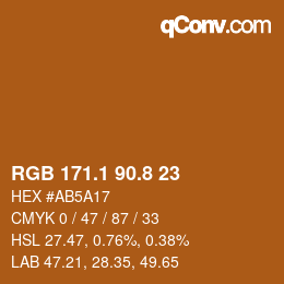Farbcode: RGB 171.1 90.8 23 | qconv.com
